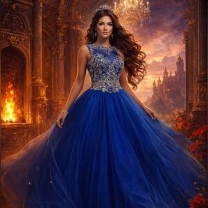 Mac Duggal Royal Blue Ballgown | Rhinestone-encrusted Bodice 🔥🔥SHOW-STOPPER 🔥🔥